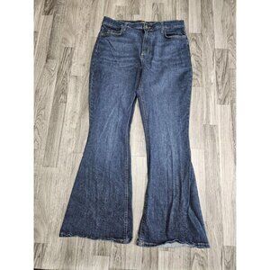 (3/$35) Lee Jeans Womens 16 Short Blue Flare Leg Denim High Rise Vintage Style